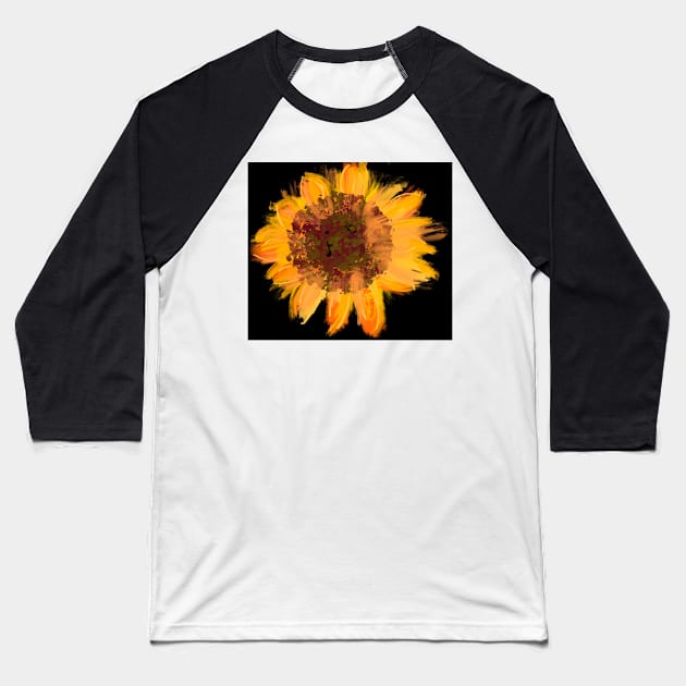 Sunflower in the Dark Baseball T-Shirt by Kate-Casanova